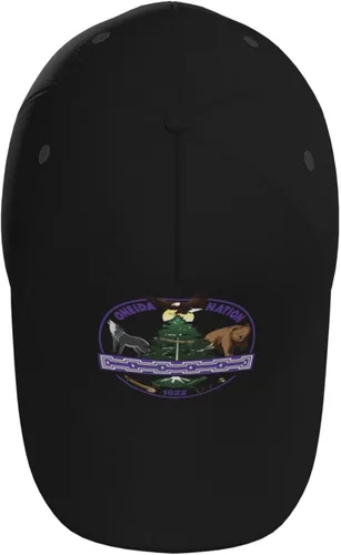 Vista 7 de Oneida Nation Gorra de béisbol para hombre y mujer, ajustable, unisex, color negro, Negro