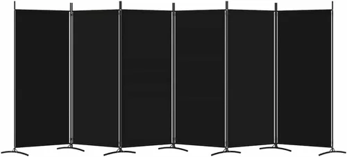 Vista 4 de 6 Panel Folding Room Divider Privacy Screen 204.7x70.9 Black