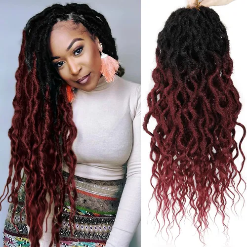 Vista 46 de Rizos de cabello sintético tejido en crochet de 16 pulgadas, 8 paquetes, Rizos de cabello tejido en crochet pre-enlazados con extremos rizados