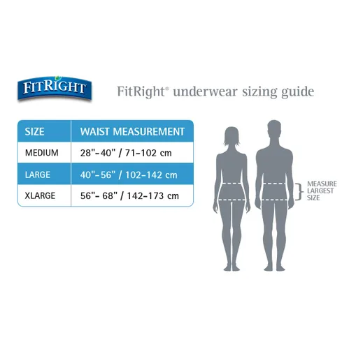 Vista 3 de Medline Fitright Ropa interior ultra protectora, L, cintura de 40 a 56 pulgadas, 20