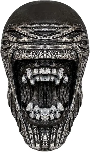 Vista 2 de eLymwoo Scrary Masks Alien Predator - Máscara de látex para disfraz de cosplay, casco negro, máscaras realistas