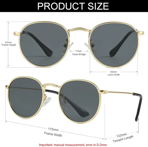 Vista 3 de Gafas de sol polarizadas para niños marco de metal clásico para bebés niños y niñas de 0 a 18 años tres tamaños 100 protección UV