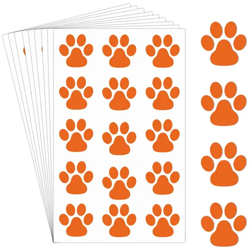 Vista 9 de Harloon 20 hojas de 300 tatuajes temporales de huellas de patas, tatuajes faciales para perros, calcomanías extraíbles para Cheer Patrol para Negro