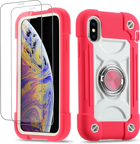 Vista 20 de Funda para iPhone Se3/iPhone Se2, iPhone 6/6S, iPhone 7/iPhone 8 de 4.7 pulgadas con soporte de anillo, con 2 protectores de pantalla resistentes