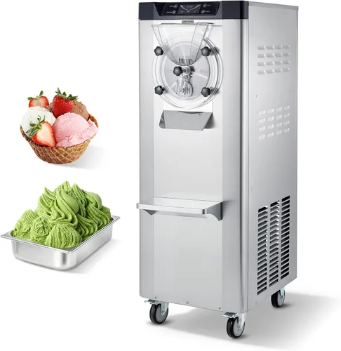 Vista 11 de VEVOR Máquina comercial de helado duro, 500 W, 1.32 galones/hora, heladera de gelato duro con cilindro de acero inoxidable 304 de 2.8 L, panel LED