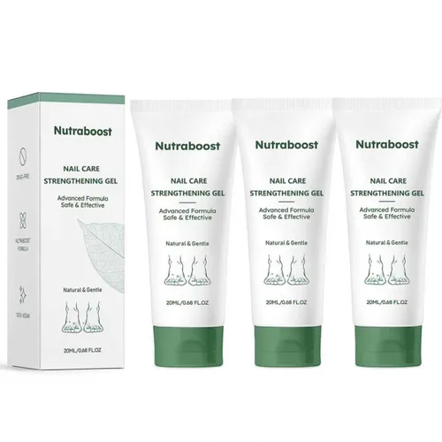 Vista 7 de Nutraboost Gel natural para el cuidado de uñas, suero fortalecedor para cutículas para uñas dañadas y quebradizas, 0.7 fl oz (1 unidad) (2 unidades)