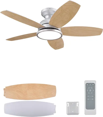 Vista 13 de Ventiladores de techo VONLUCE de 42 pulgadas con luces, color verde
