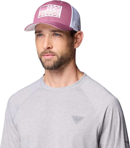Vista 3 de Columbia Gorra de bola de malla Bandera antigua de malva/blanco/pescado