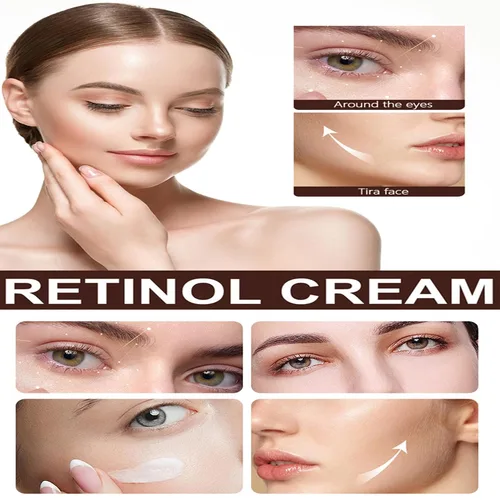 Vista 3 de Crema de retinol para la cara, crema facial de retinol con ácido hialurónico, crema nutritiva antiarrugas reparadora para el cuidado de la piel
