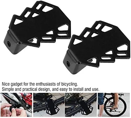 Vista 6 de VGEBY1 Pedal trasero de bicicleta, reposapiés trasero de bicicleta, reposapiés antideslizante de hierro con agujero de 0.197 in para bicicleta
