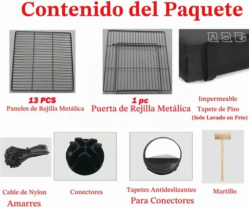 Vista 5 de Recinto de conejillo de indias extra grande de 48 pulgadas, hámsters, critters tortugas, hábitat, parque infantil, divisor central, puerta