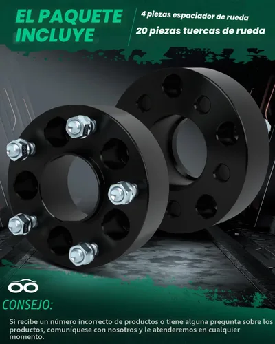Vista 2 de SCITOO 4 adaptadores de rueda de 5 x 4.5 pulgadas, adaptadores espaciadores de rueda de 2 pulgadas con pernos de 1/2 pulgada para Dodge Nitro