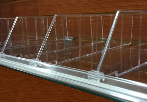 Vista 4 de Kit universal de divisor de profundidad y borde de estante ajustable, [1] 48 pulgadas de largo labios delanteros adhesivos con [20] divisor de 1