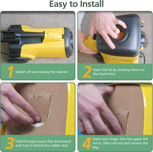 Vista 7 de 10 paquetes de bolsas para aspiradora estilo MM compatibles con las aspiradoras de recipiente Eureka Style MM Eureka Mighty Mite 3670 y 3680