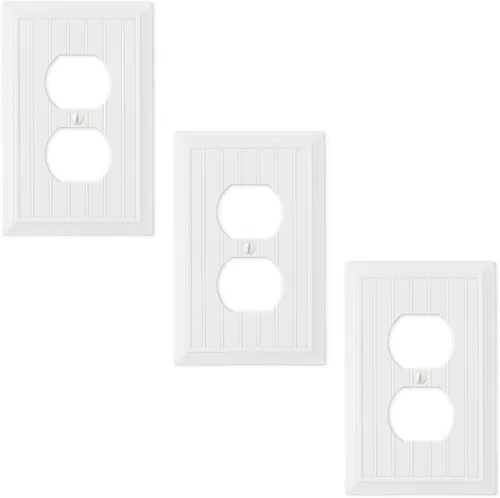 Vista 11 de Questech Cubierta de interruptor de luz, placa de pared doble basculante para enchufes eléctricos, placa de interruptor GFCI de 2 cuadras
