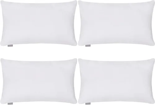 Vista 58 de Thmyo - Paquete de 4 fundas de almohada decorativas de 100 % algodón para lumbar, cómodas, sólidas, para Navidad/Halloween, fundas de cojín Blanco