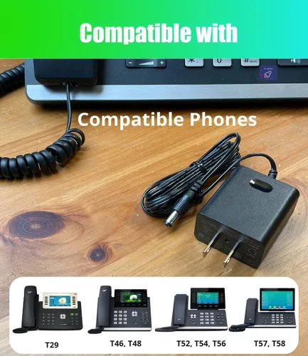 Vista 3 de Adaptador de fuente de alimentación OEM 5V 2A compatible con Yealink YLPS052000C1-US teléfonos SIP T54W T46S T46U T46G T48S T48U T48G T52S T54S T56A
