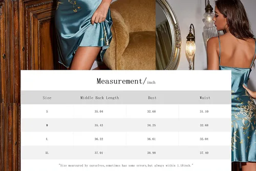 Vista 7 de Litherday Women's Satin Nightgown Cowl Neck Silk Slip Dress Soft Sexy Lingerie Short Sleepwear with Adjustable Strap
