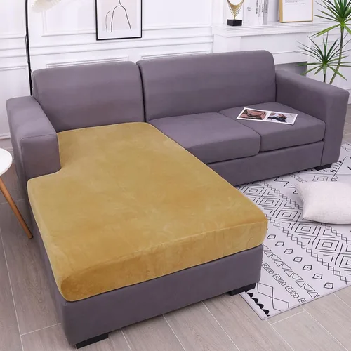Vista 8 de hyha Fundas de cojín de terciopelo para sofá, fundas de asiento suaves para sofá modular de 3 cojines, lavables, funda mágica para sofá con parte