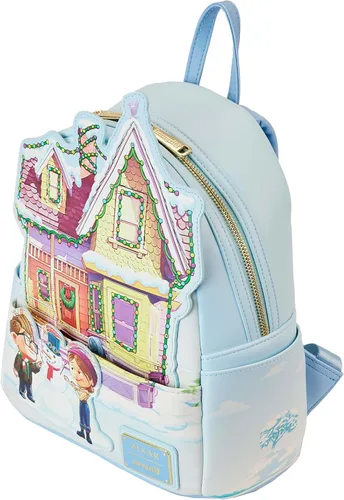 Vista 3 de Loungefly Disney Pixar Up House - Mini mochila con luz navideña, Azul, Moderno