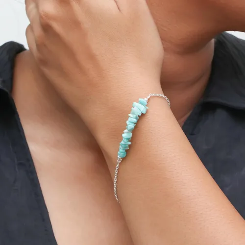 Vista 4 de Gempires - Pulsera de barra de chips naturales, cristales curativos de energía, regalo de cumpleaños, joyería de piedras preciosas de 8 pulgadas