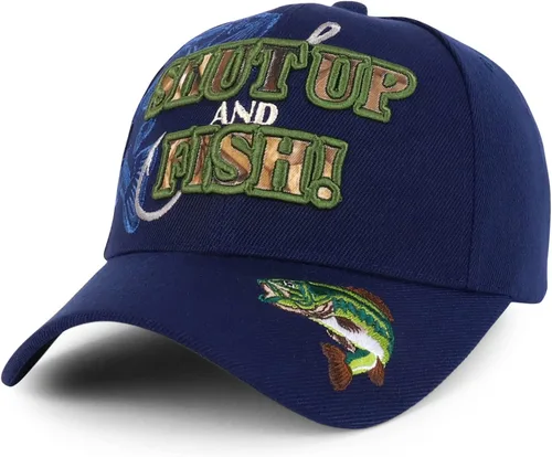 Vista 4 de Shut Up and Fish con Bass y Hook Gorra de béisbol estructurada bordada