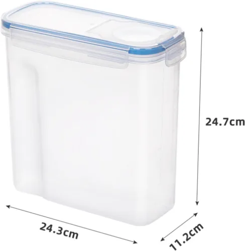 Vista 2 de Dispensador de cereales, dispensador de arroz, 4 unidades, recipientes herméticos para almacenamiento de arroz, dispensador de cereales para harina