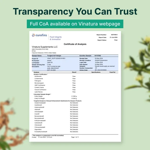 Vista 5 de Tongkat Ali Fadogia Agrestis - 1200 mg, mejorado con suplemento de refuerzo de óxido nítrico, Longjack Tongkat Ali para hombres, *Hecho y probado