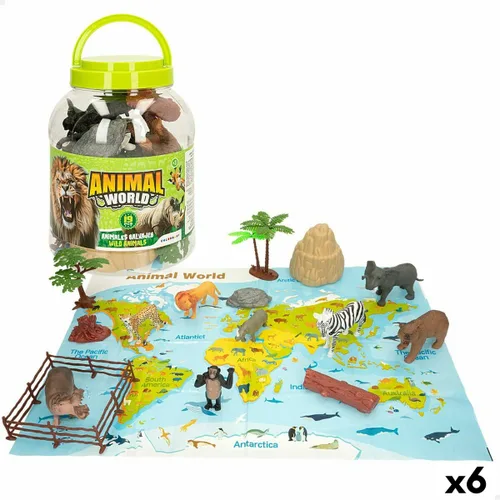 Vista 2 de Set de Figuras de Animales Colorbaby 19 piezas Jungla Plástico 14 x 6 x 5 cm (6 Unidades)
