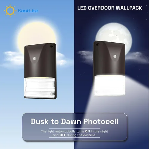 Vista 7 de KastLite Paquete de luz LED de pared con fotocélula del anochecer al amanecer 2000 lúmenes equivalente a 150 vatios lámpara de pared Iluminación