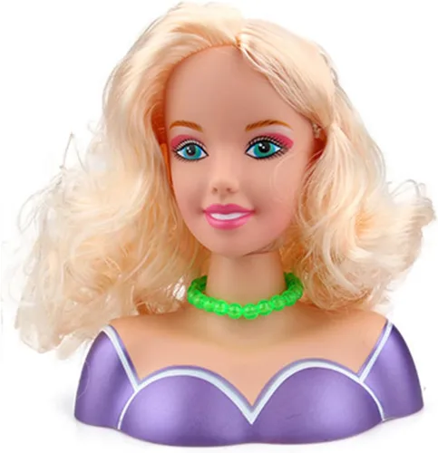 Vista 5 de Cabeza de muñeca para niños para peinar el cabello y maquillaje, práctica de maquillaje con secador de pelo, accesorios