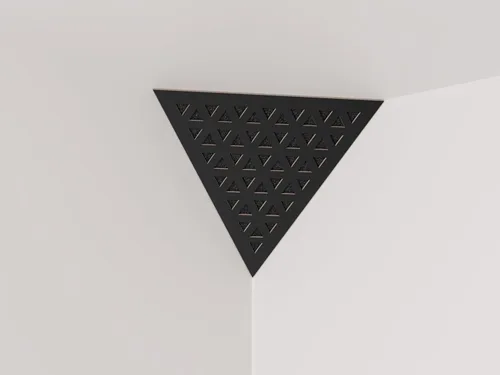 Vista 35 de (Paquete de 2) — Panel acústico de absorción de sonido y difusión para esquinas de techo, trampa de bajos «Triángulo-REDONDOS» de espuma acústica