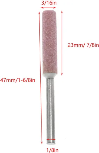 Vista 3 de RLECS 10pcs motosierra cabeza de molienda 3/16 "lima de piedra de molienda para moler agujeros profundos en maquinaria, rodamientos, moldes, piezas