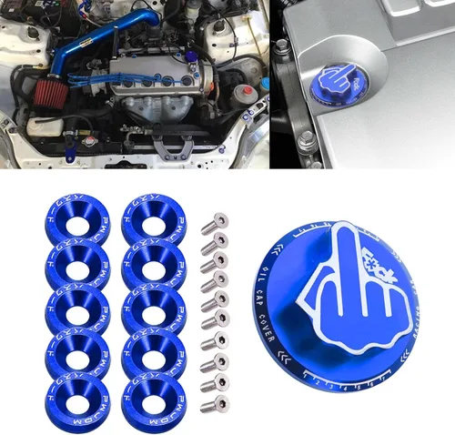 Vista 28 de x xotic tech Tapa de tanque de combustible de gas negro de aleación con dedo medio roscado compatible con Toyota Corolla Camry 4Runner Highlander