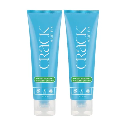Vista 7 de Crack Hair Fix - Crema para peinar multitarea, antiencrespamiento, sin enjuague, con protección contra la humedad, cloro, tratamientos térmicos