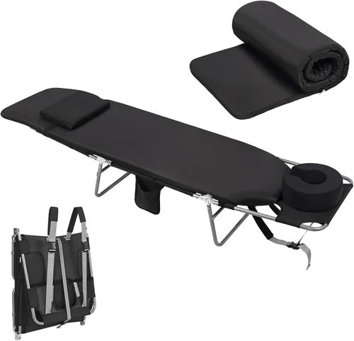Vista 12 de Mochila cómoda 3 en 1 para mujer, silla de bronceado para playa, con cojín, agujero para la cara, más suave, acolchada, ajustable, lavable, silla