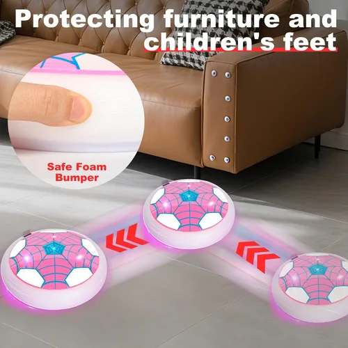 Vista 4 de Pelota de Fútbol Flotante para Niños, Paquete de 2 Pelotas de Fútbol de Interior con Luz LED para Niños y Niñas Mayores, Juguetes con Luces, Juego