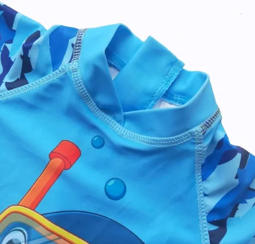 Vista 4 de Traje de baño de una pieza con cremallera y sombrero, traje de baño de surf para niños pequeños