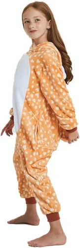 Vista 6 de ABENCA Pijama de ciervo para niños disfraz de reno para niñas Navidad Halloween cosplay ropa de dormir