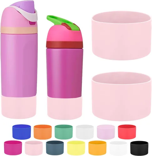 Vista 45 de Mity rain Bota de silicona 2PCS para botella de agua Owala FreeSip Malvavisco tímido
