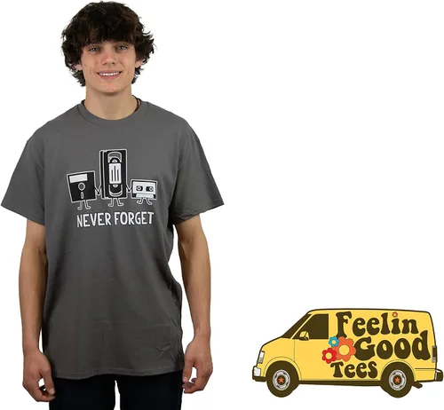 Vista 3 de Camiseta divertida para hombre con estampados vintage y texto en inglés Never Forget