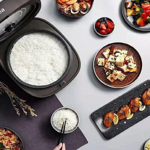Vista 4 de Mini olla arrocera, 8 tazas crudas pequeñas, portátil de 4 litros para 1-3 personas, cocinar y cocinar al vapor verduras saludables, arroz adecuado