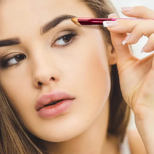 Vista 7 de PAGOW 5 brochas multifunción 4D para cejas, corrector de trazos profesional, contorno cuadrado, tridimensional, sello de maquillaje angular, cepillo