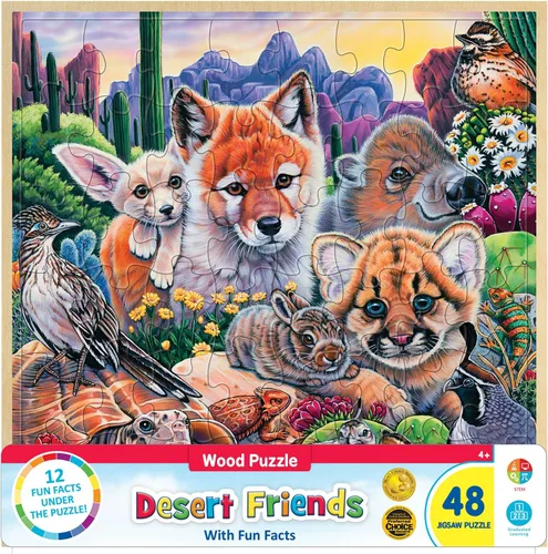 Vista 15 de Masterpieces Rompecabezas de 48 piezas de hechos divertidos para niños, rompecabezas de madera del arca de Noé, 12 x 12 pulgadas