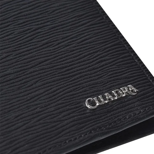 Vista 5 de Cuadra Billetera Bifold para hombre en cuero bovino negro B3042RS