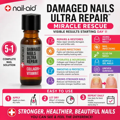 Vista 6 de Nail-Aid - Reparación múltiple 5 en 1 para uñas dañadas de manos o pies