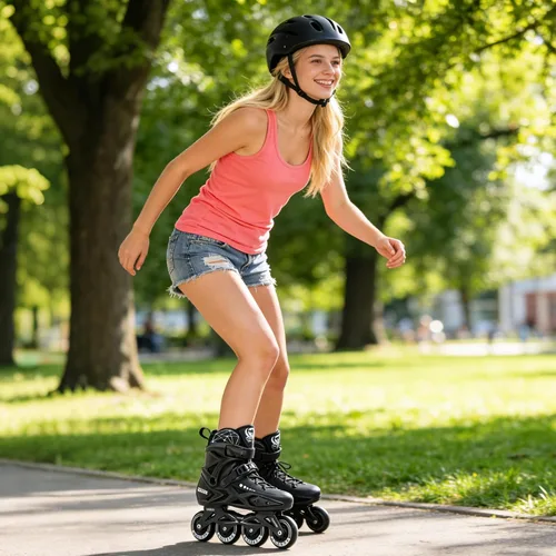 Vista 5 de Patines en línea profesionales para hombres y mujeres, patines de fitness para adultos, hombres y mujeres, cómodos y transpirables, con forro