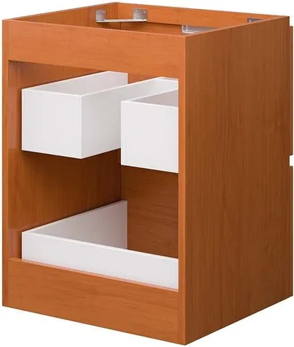 Vista 4 de Modway Mueble de tocador de baño de montaje en pared, lavabo no incluido, 18 pulgadas, nogal cereza