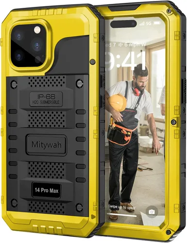 Vista 109 de Mitywah Funda impermeable para iPhone 7/iPhone 8 / iPhone SE 2020, funda de metal resistente de grado militar, protección de cuerpo completo
