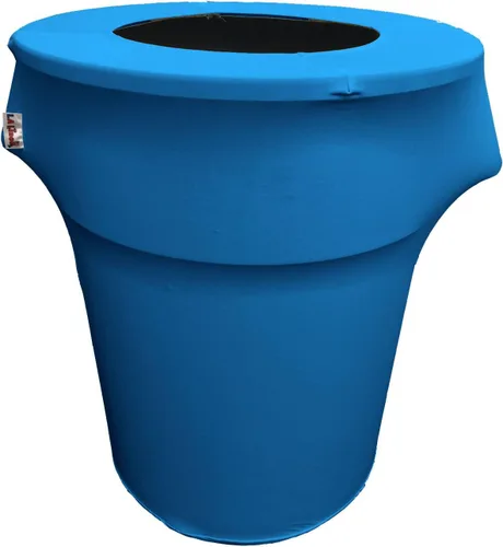 Vista 56 de LA Linen Funda elástica de elastano ajustable para cubo de basura Slim Jim de 23 galones, cubierta de contenedor de residuos, decoración de patio